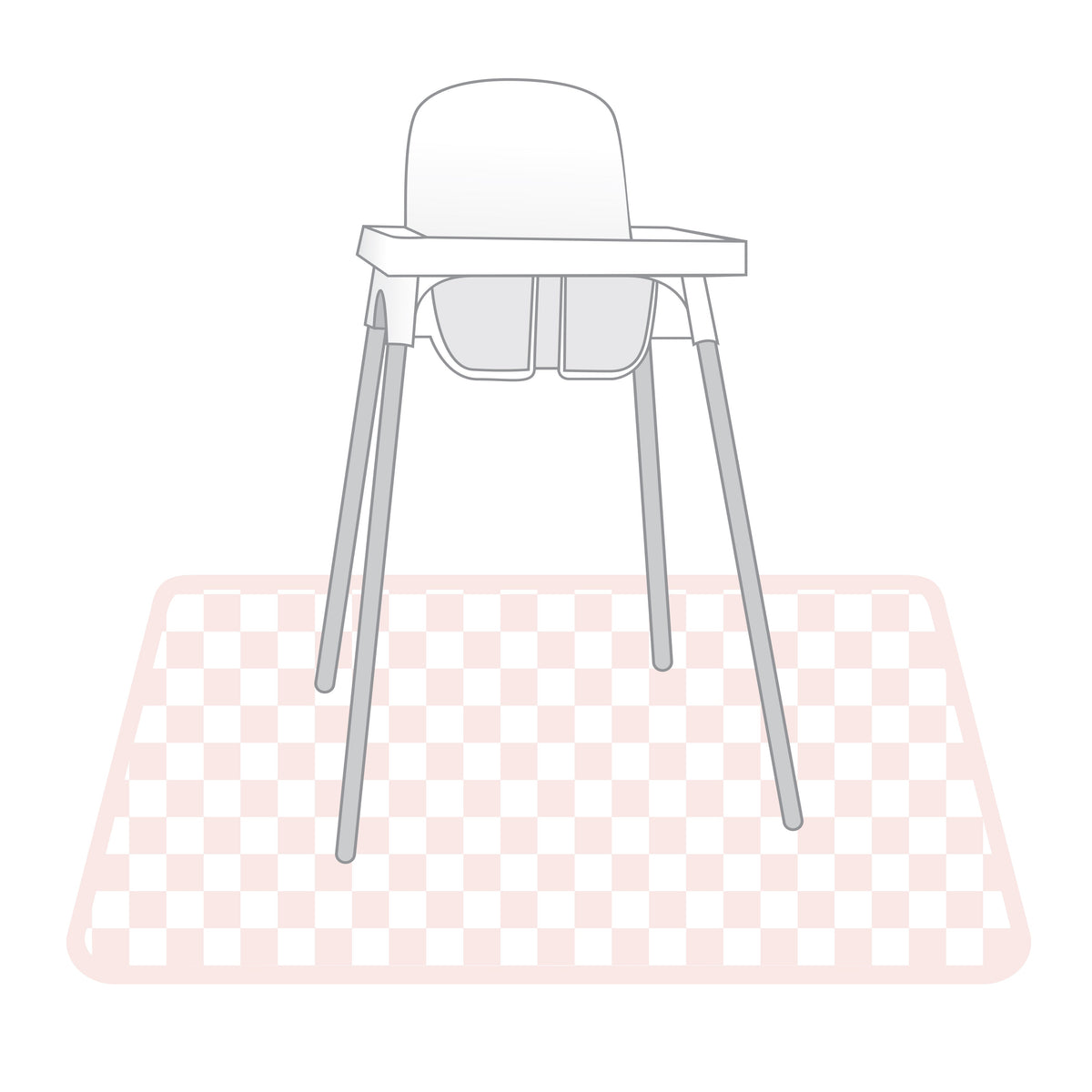 Pretty Pink Checkerboard Splash Mat  - A Waterproof Catch-All for Highchair Spills and More!