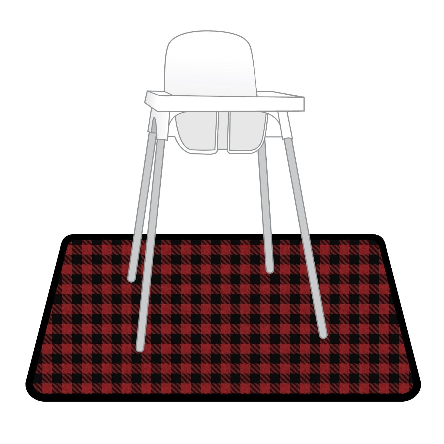 Red Buffalo Plaid Splash Mat - A Waterproof Catch-All for Highchair Spills and More!  BapronBaby   