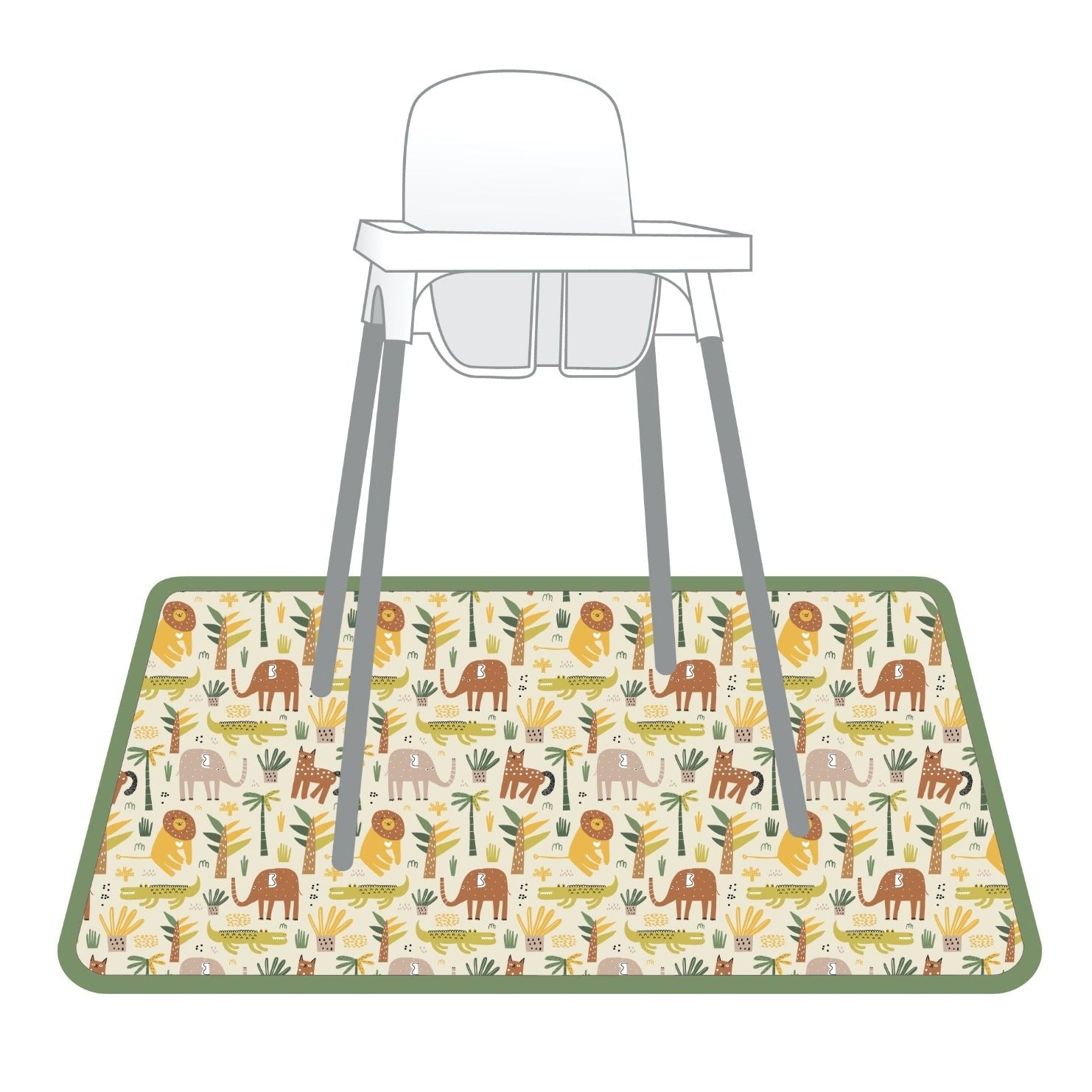 Safari Splash Mat - A Waterproof Catch-All for Highchair Spills and More!  BapronBaby   