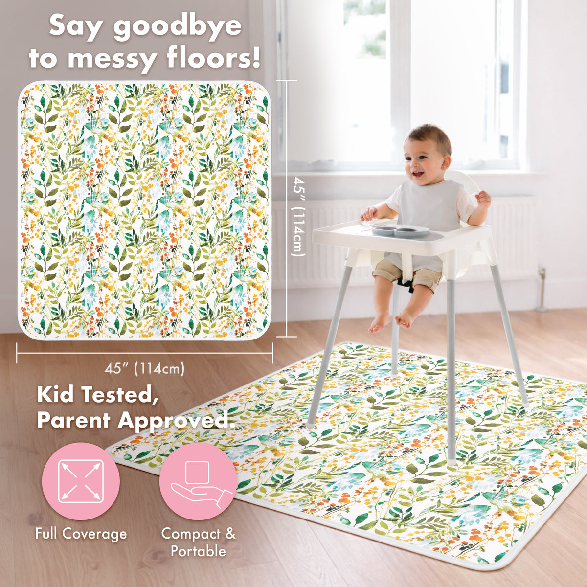 Autumn Leaves Splash Mat - A Waterproof Catch-All for Highchair Spills and More!