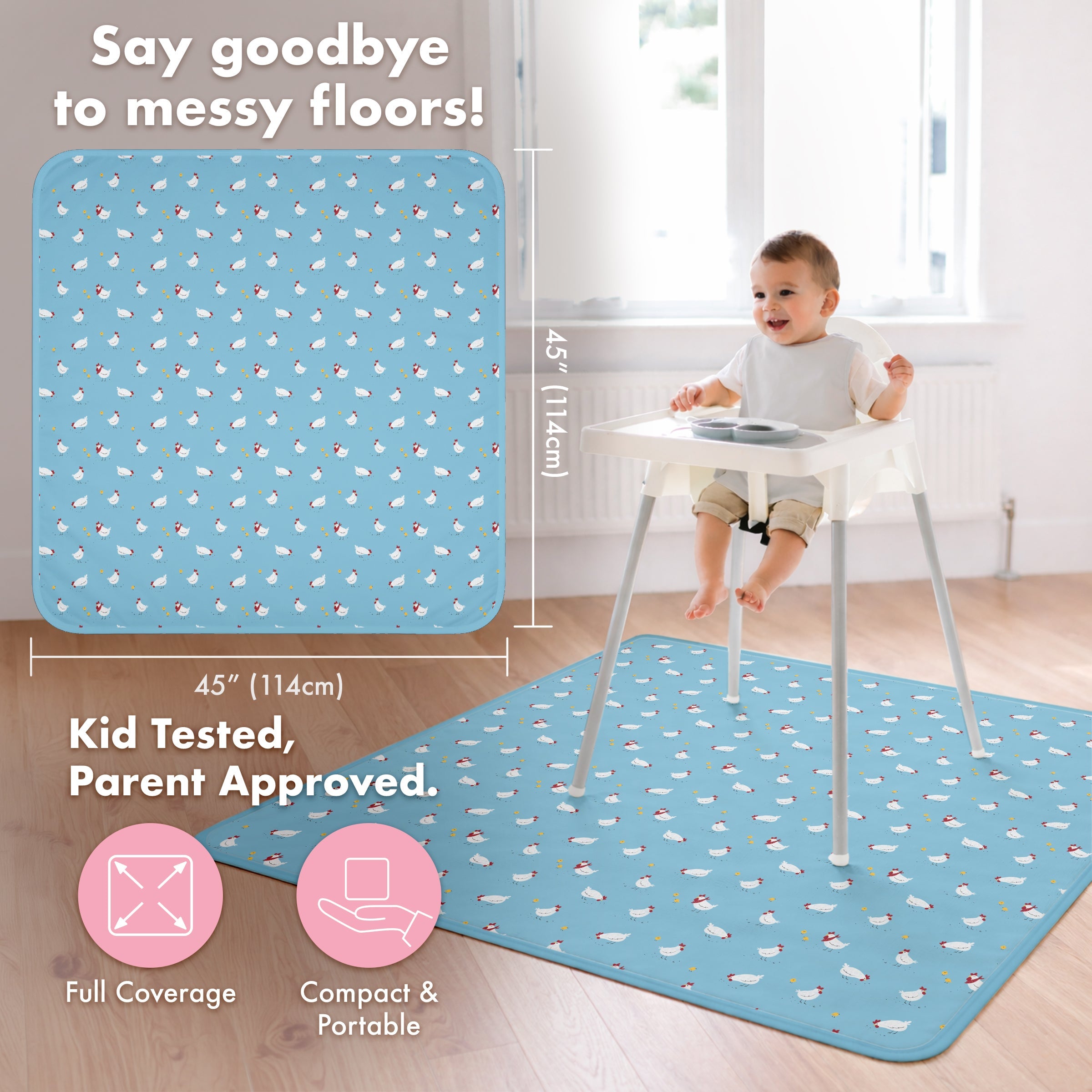 Little Chickies Splash Mat - A Waterproof Catch-All for Highchair Spills and More! SALE