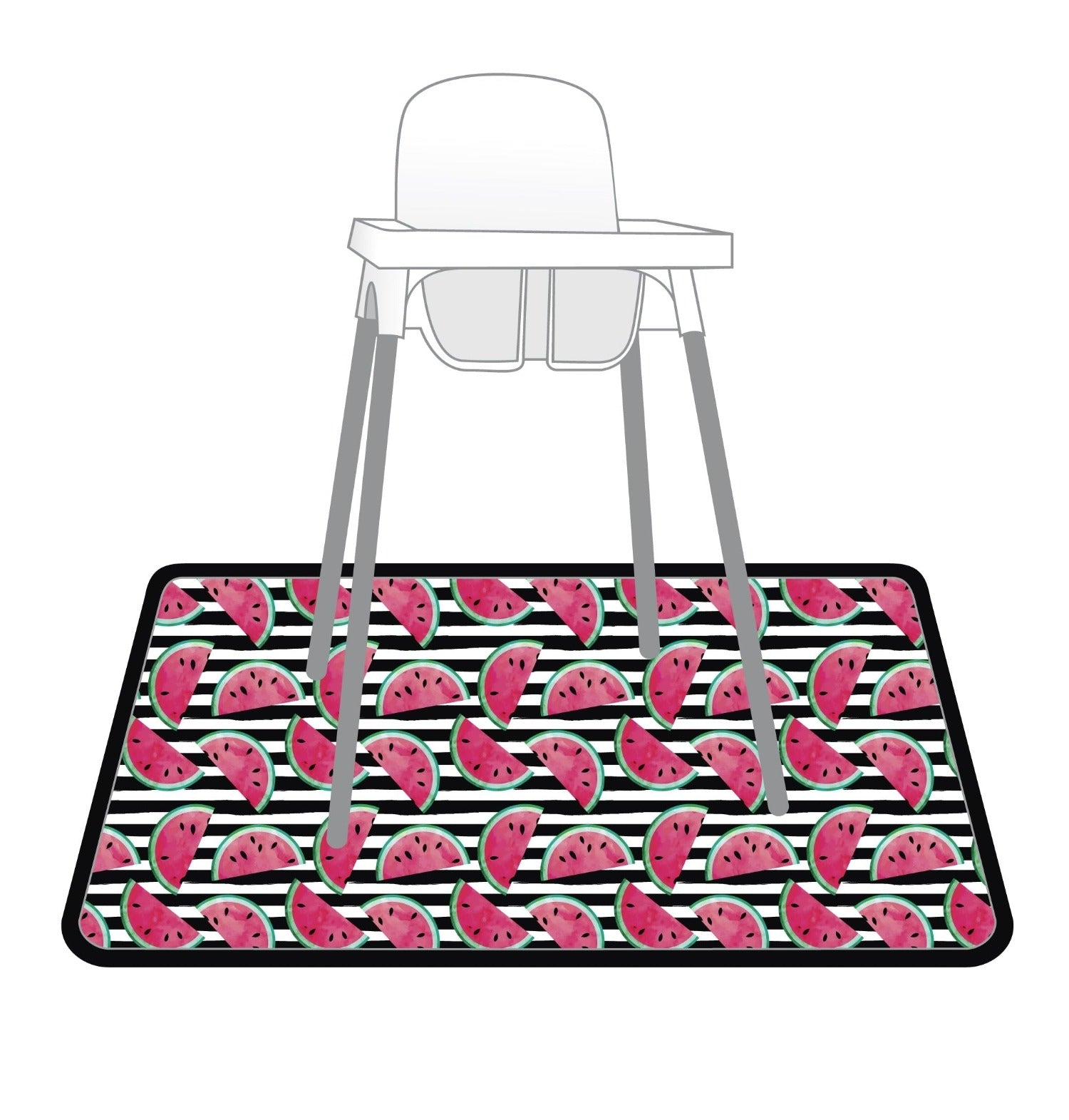 Summer Stripes - Watermelon - Splash Mat - A Waterproof Catch-All for Highchair Spills and More!  BapronBaby   