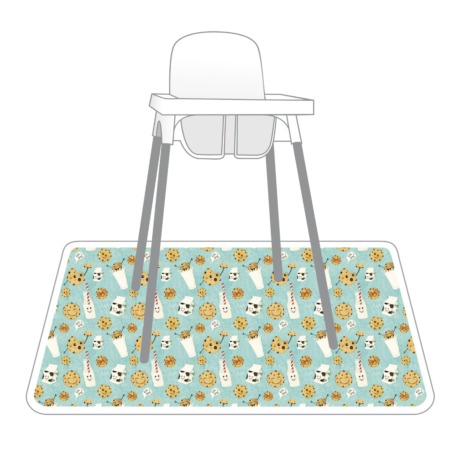 Cookies & Milk Splash Mat - A Waterproof Catch-All for Highchair Spills and More!  BapronBaby   