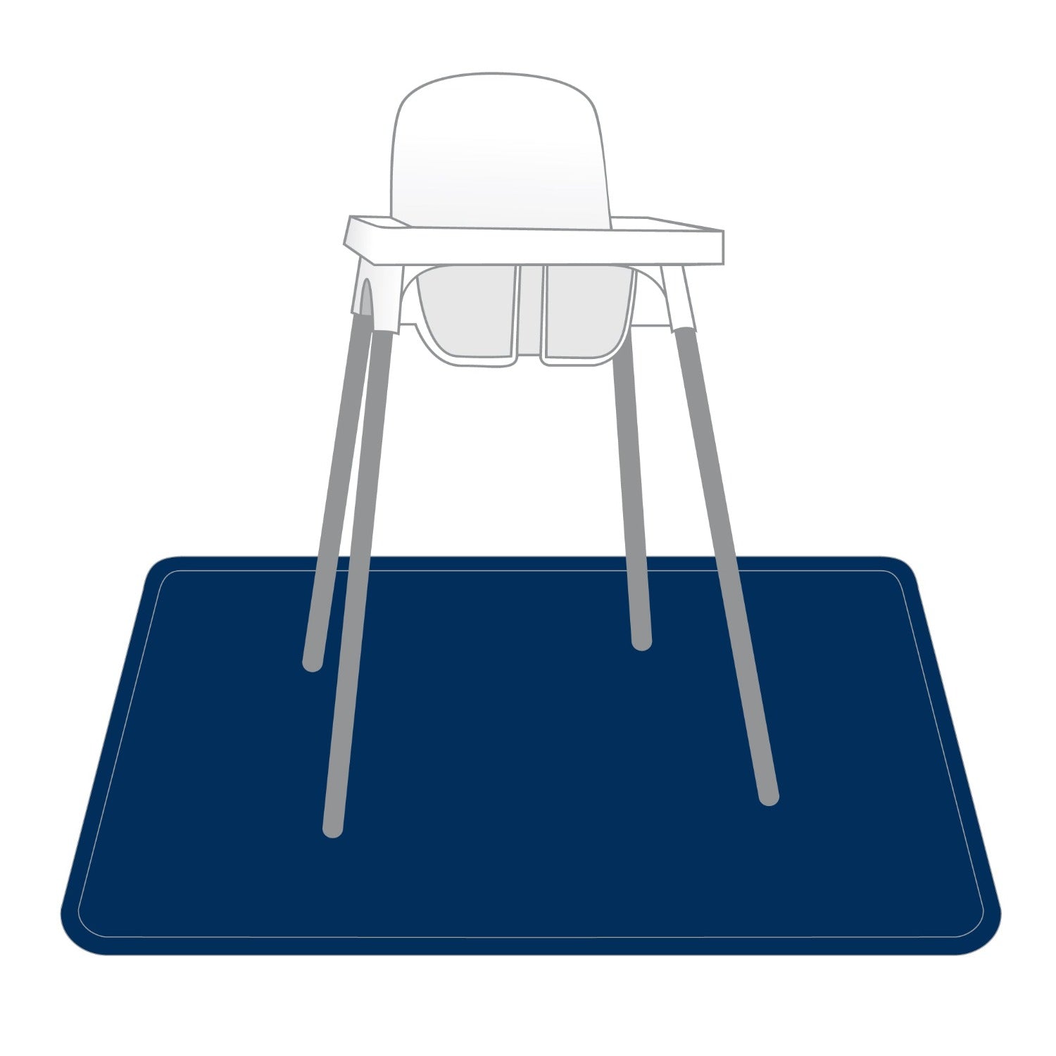 Solid Navy Minimalist Splash Mat - A Waterproof Catch-All for Highchair Spills and More!  BapronBaby   