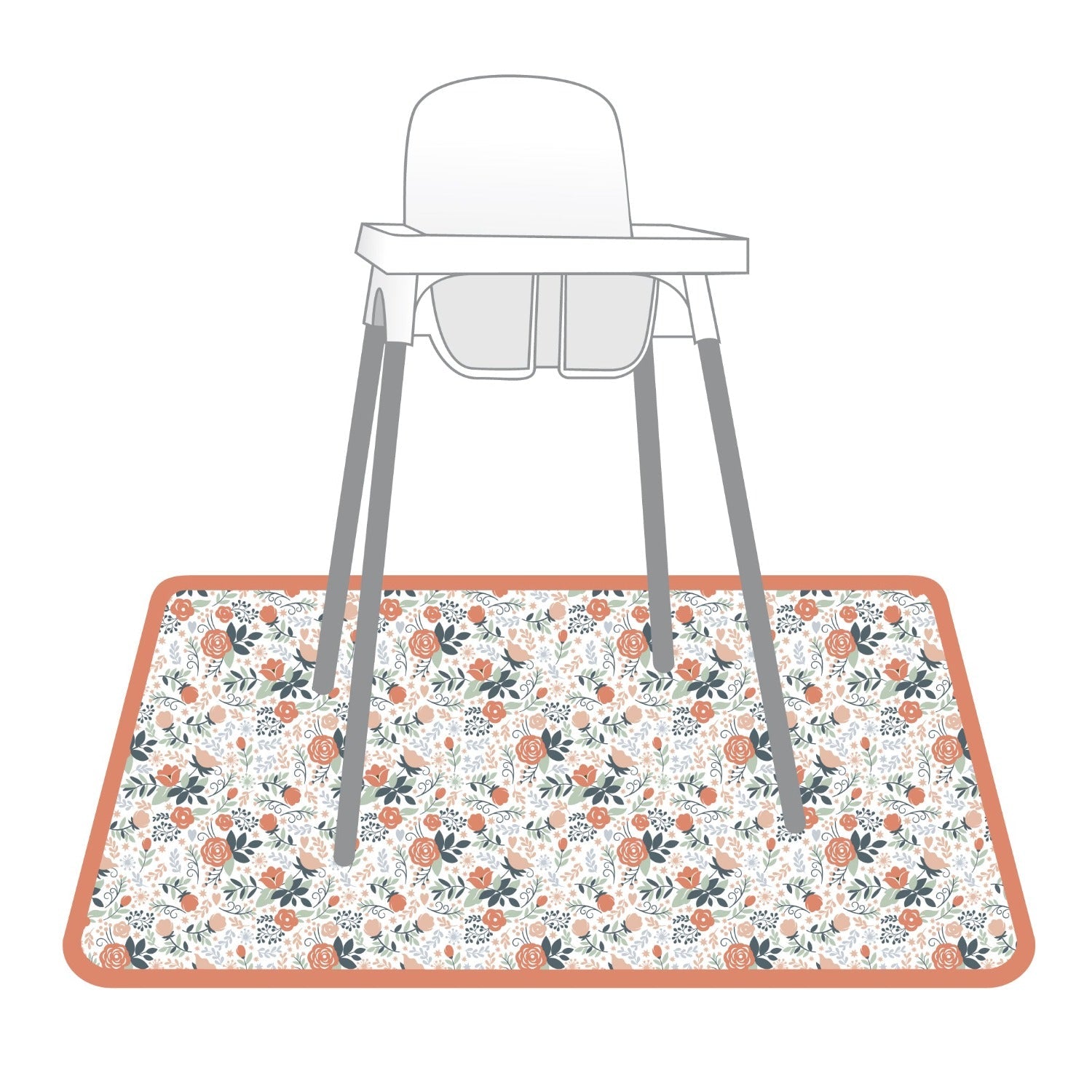 Vintage Rose Splash Mat - A Waterproof Catch-All for Highchair Spills and More!  BapronBaby   