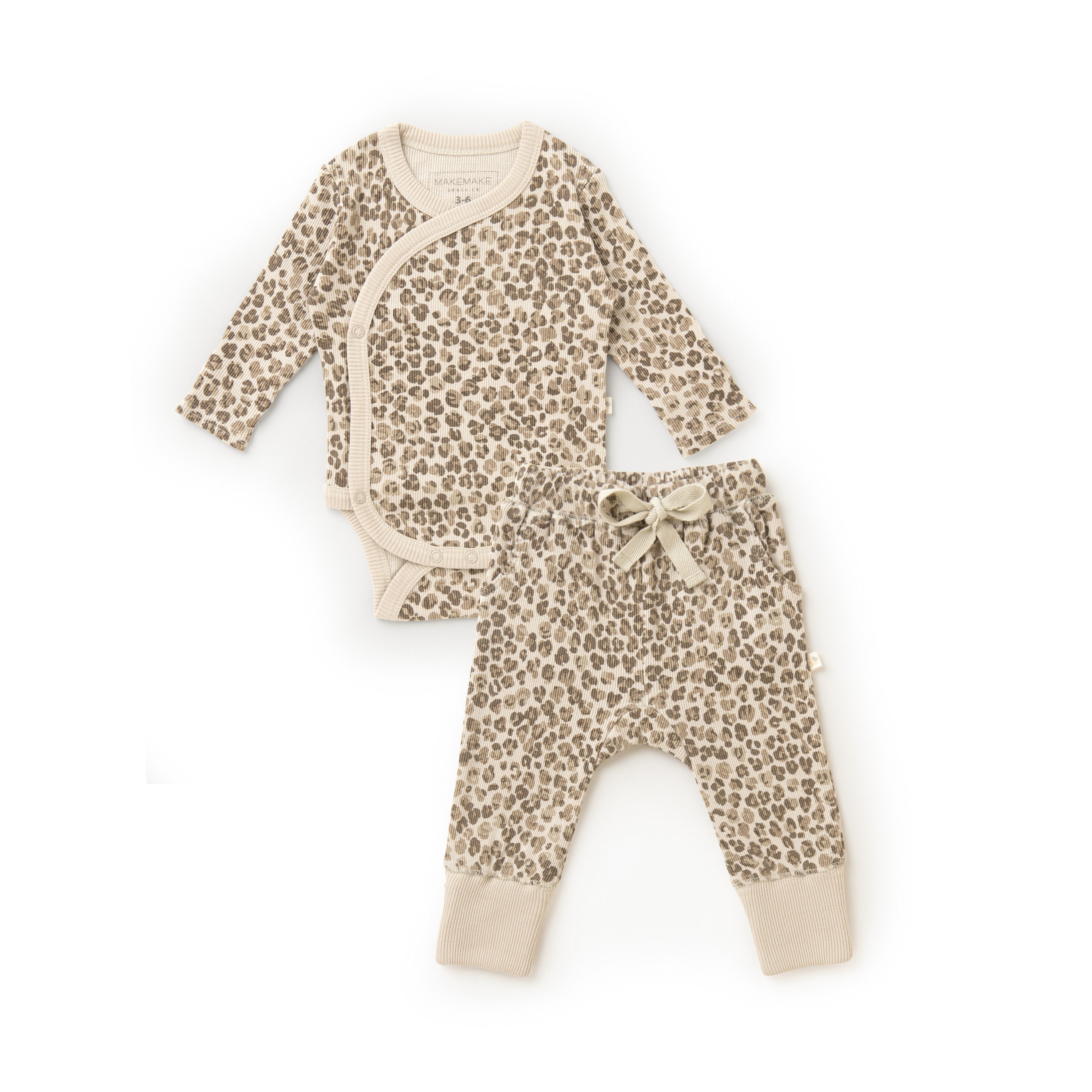 Organic Baby Onesie & Pants Outfit - Spotted Kimono Pant Set Makemake Organics   