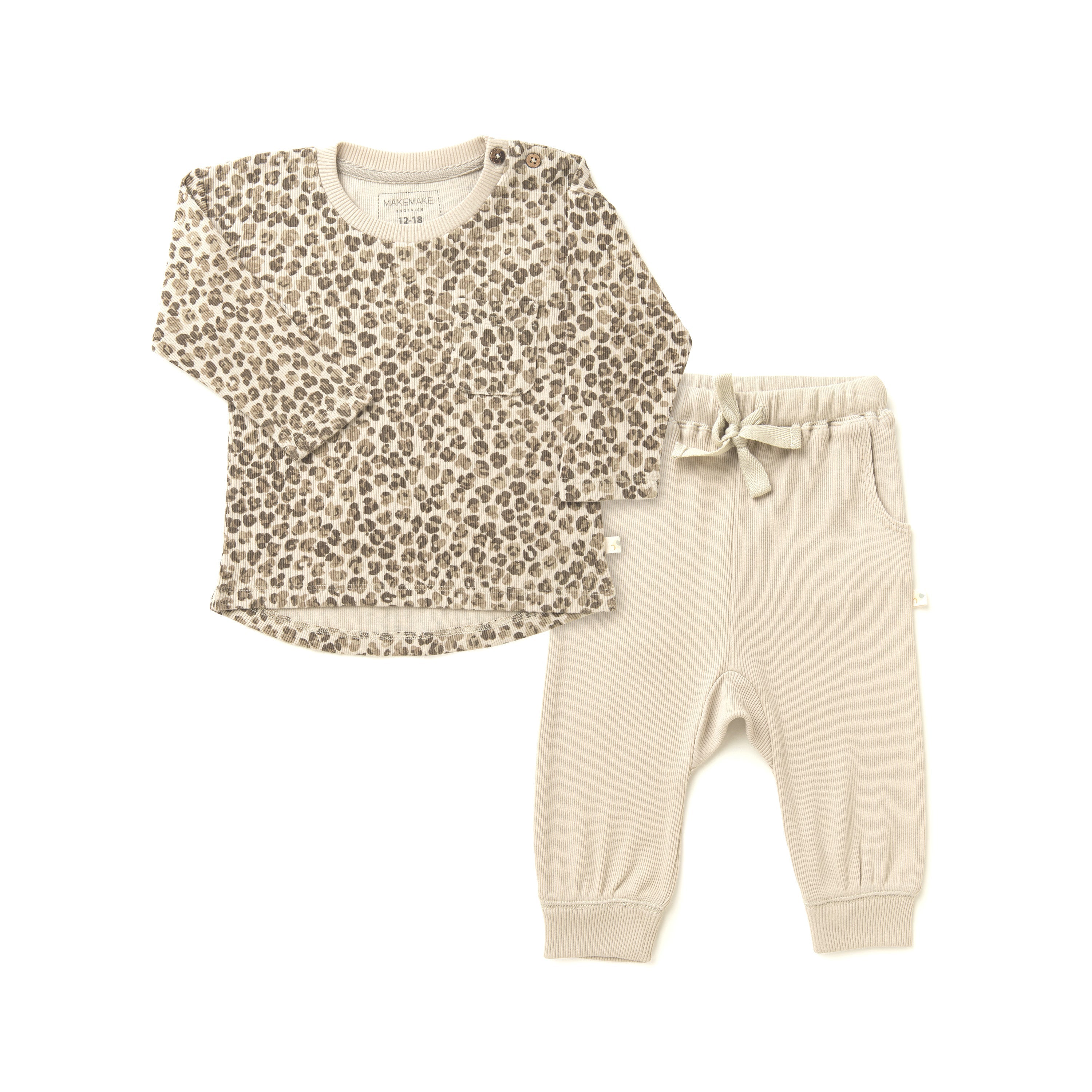 Organic Toddler T-shirt & Pant Set - Spotted Tee & Pant Set Makemake Organics   