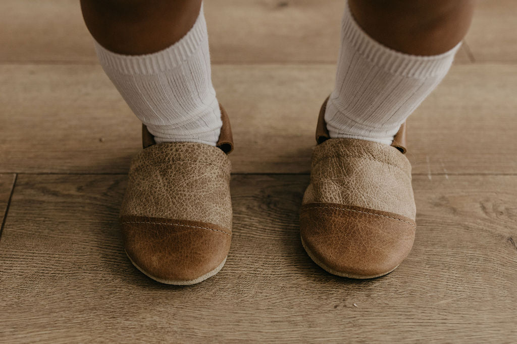 Wood/Latte Two Tone Loafer Baby and Toddler Shoes Baby Shoes Starry Knight Design   