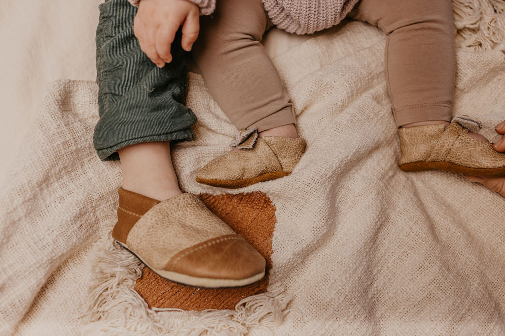 Wood/Latte Two Tone Loafers Shoes Baby and Toddler Baby Shoes Starry Knight Design   