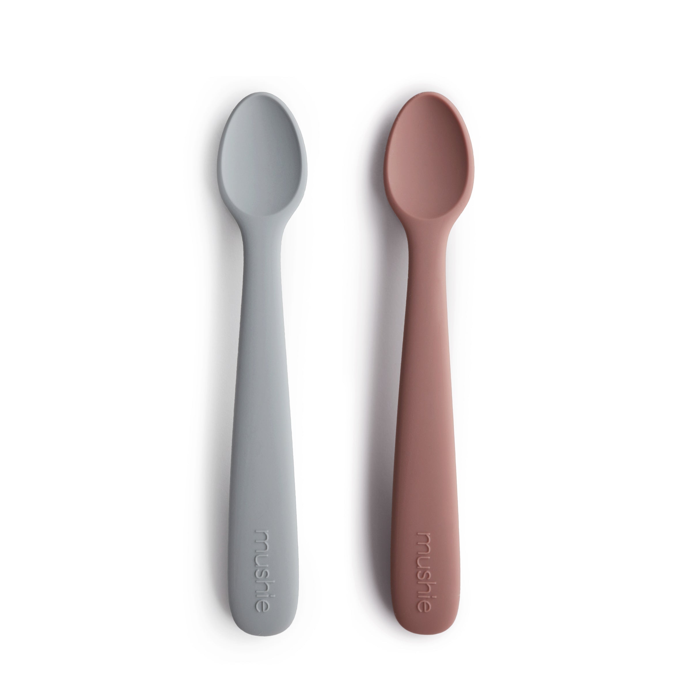 Silicone Feeding Spoons 2-Pack silicone tableware Mushie Stone/Cloudy Mauve  