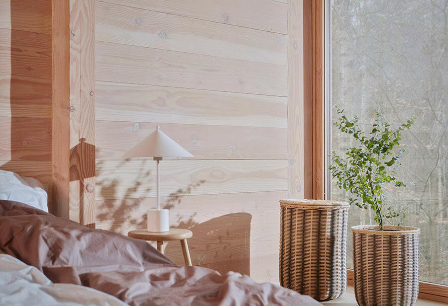 Striped Storage Basket - Black/Nature  OYOY   