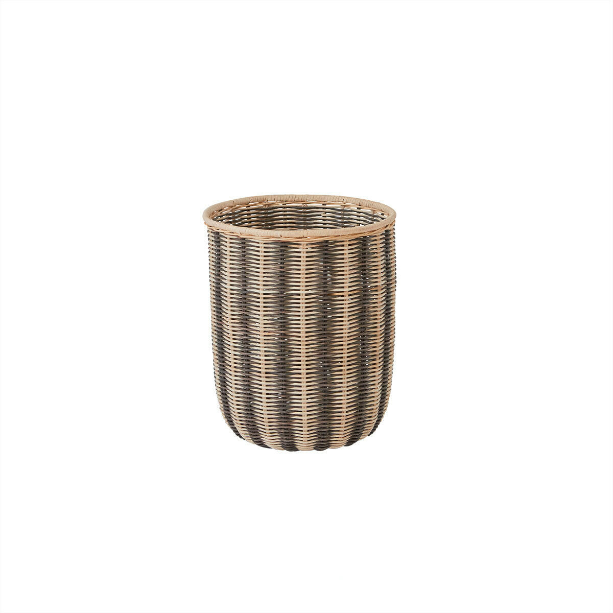 Striped Storage Basket - Black/Nature  OYOY   