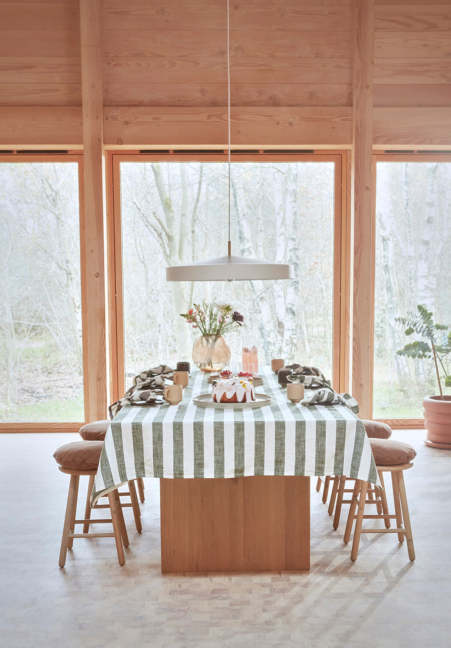Striped Tablecloth - Small - Olive