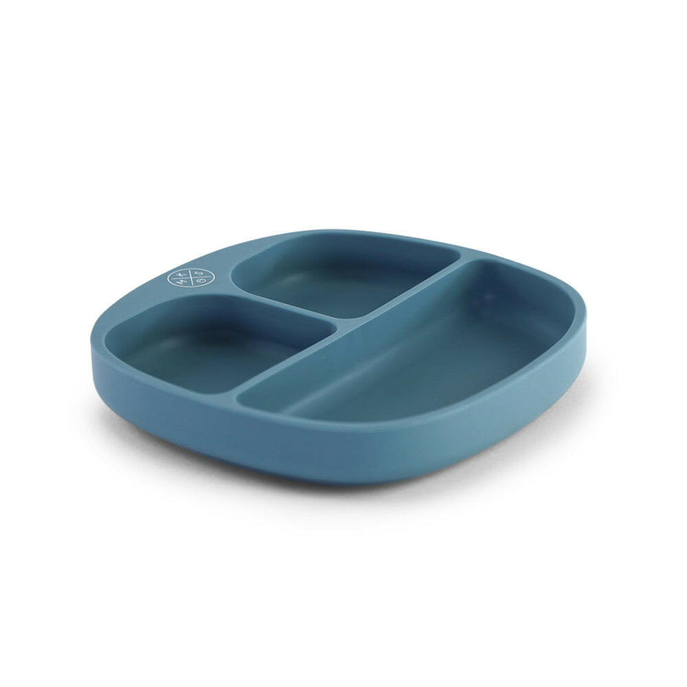 Silicone suction kids plate w/ dividing sections Petrol PLATE MKS Miminoo   