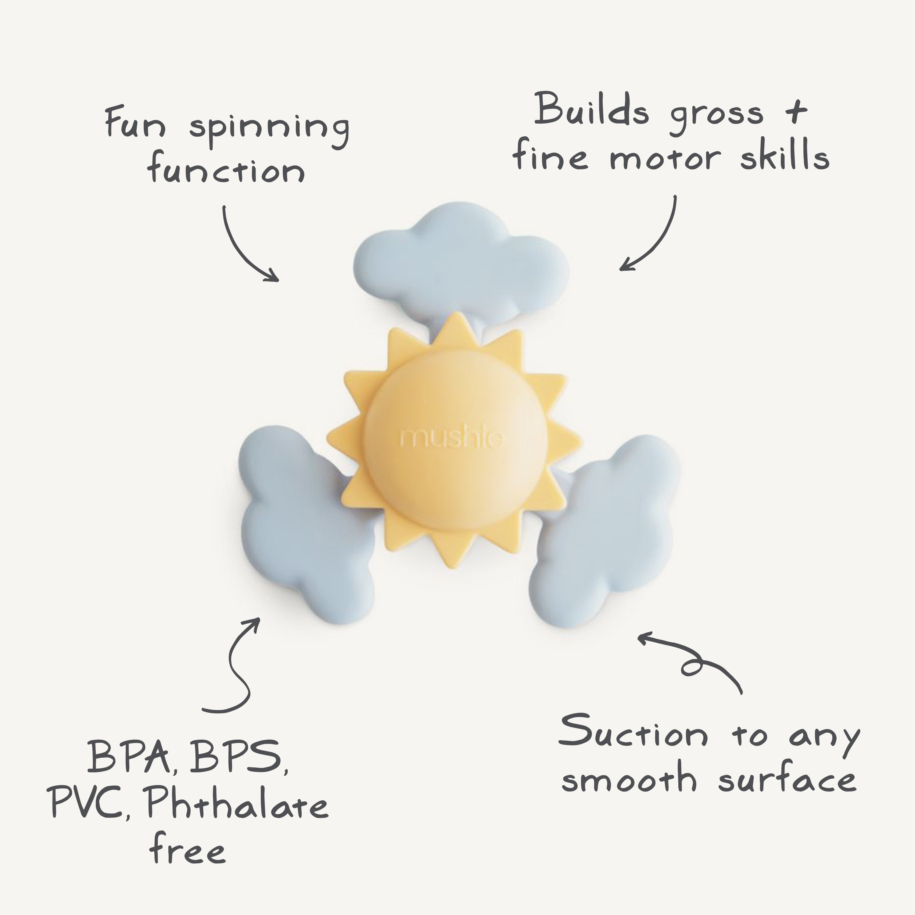 Sunshine Suction Spinner Toy Suction Spinner Toy Mushie   