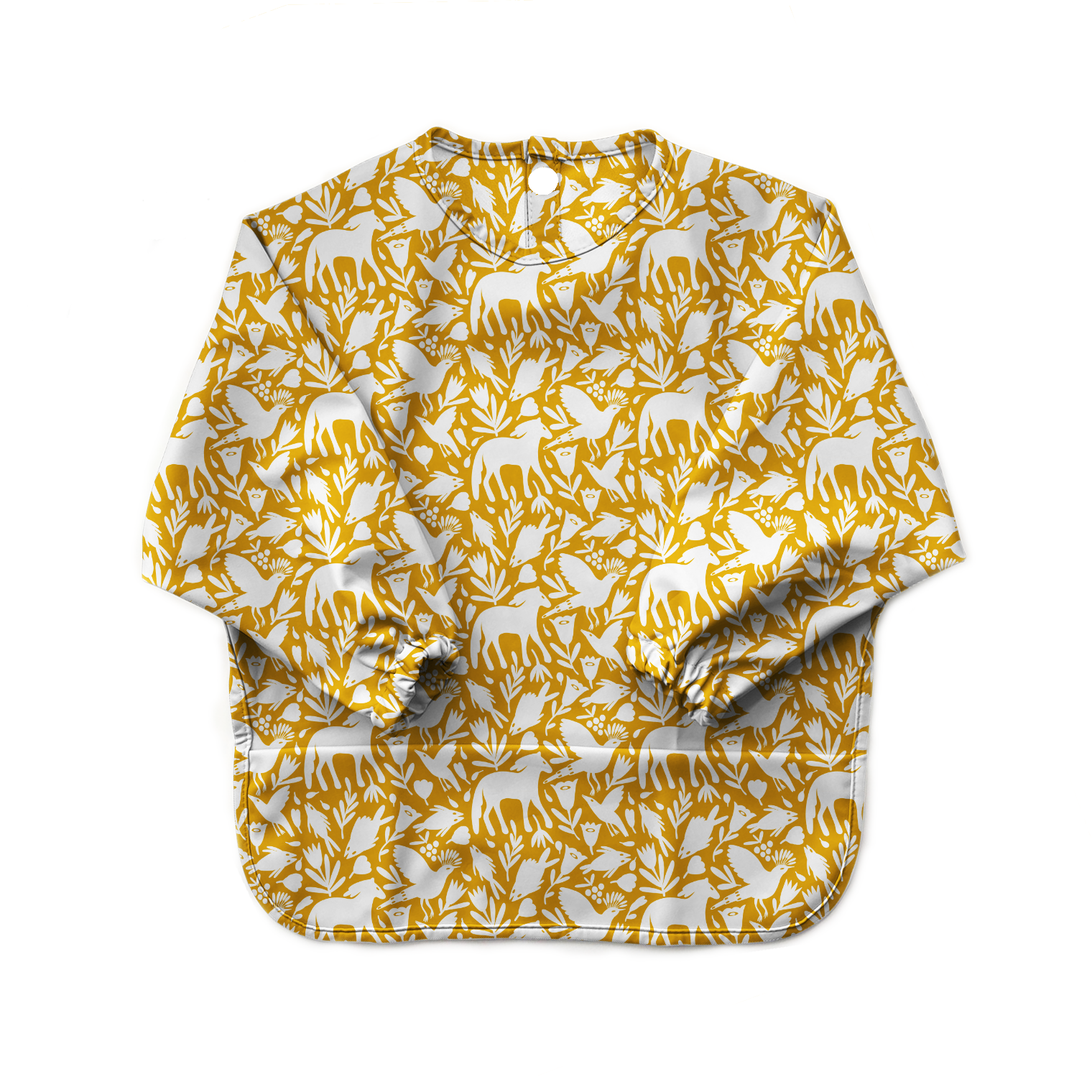 Long Sleeve Recycled Plastic Smock Bib  kindthing Sunshine Yellow Little Kid 