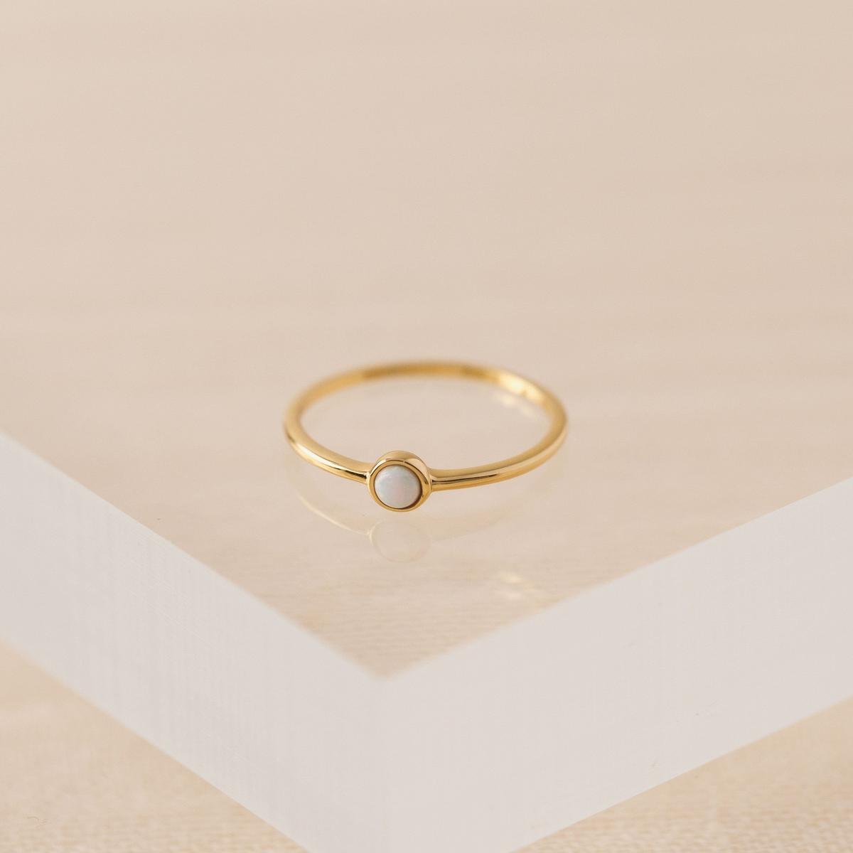 Demi-Fine Opal Ring - White Opal