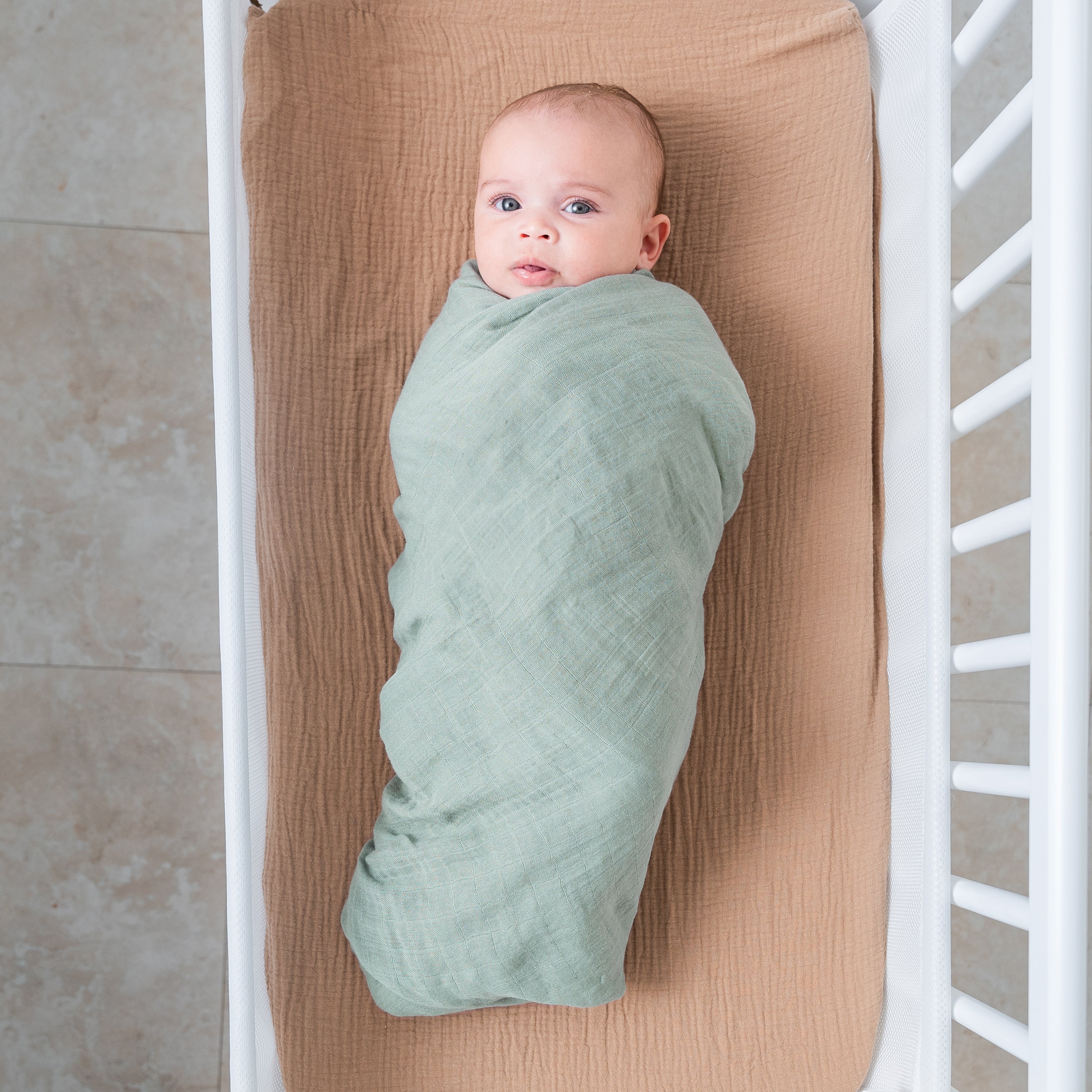 Muslin Swaddle Blanket, 1 Pack by Comfy Cubs - Fern