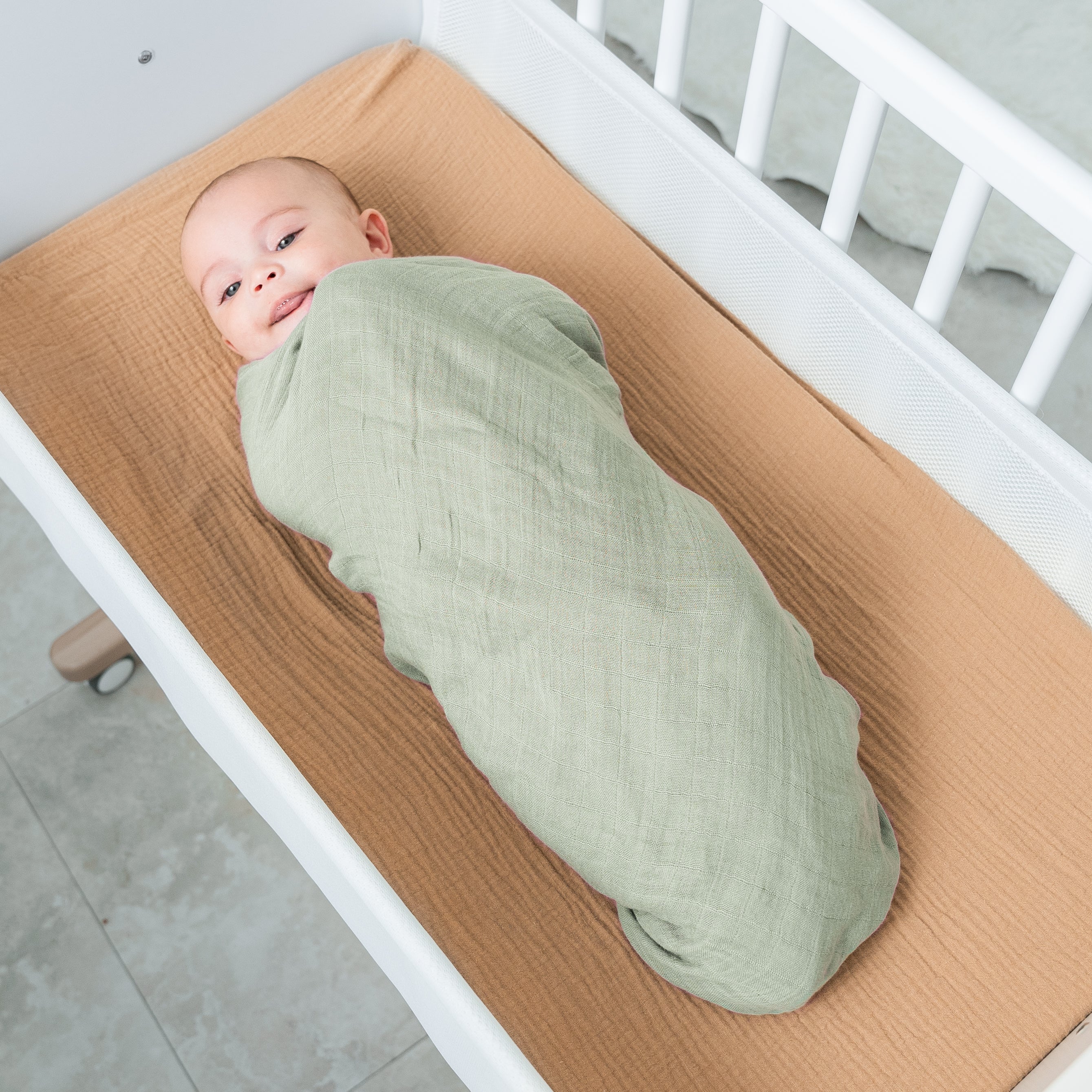 Muslin Swaddle Blanket, 1 Pack by Comfy Cubs - Sage