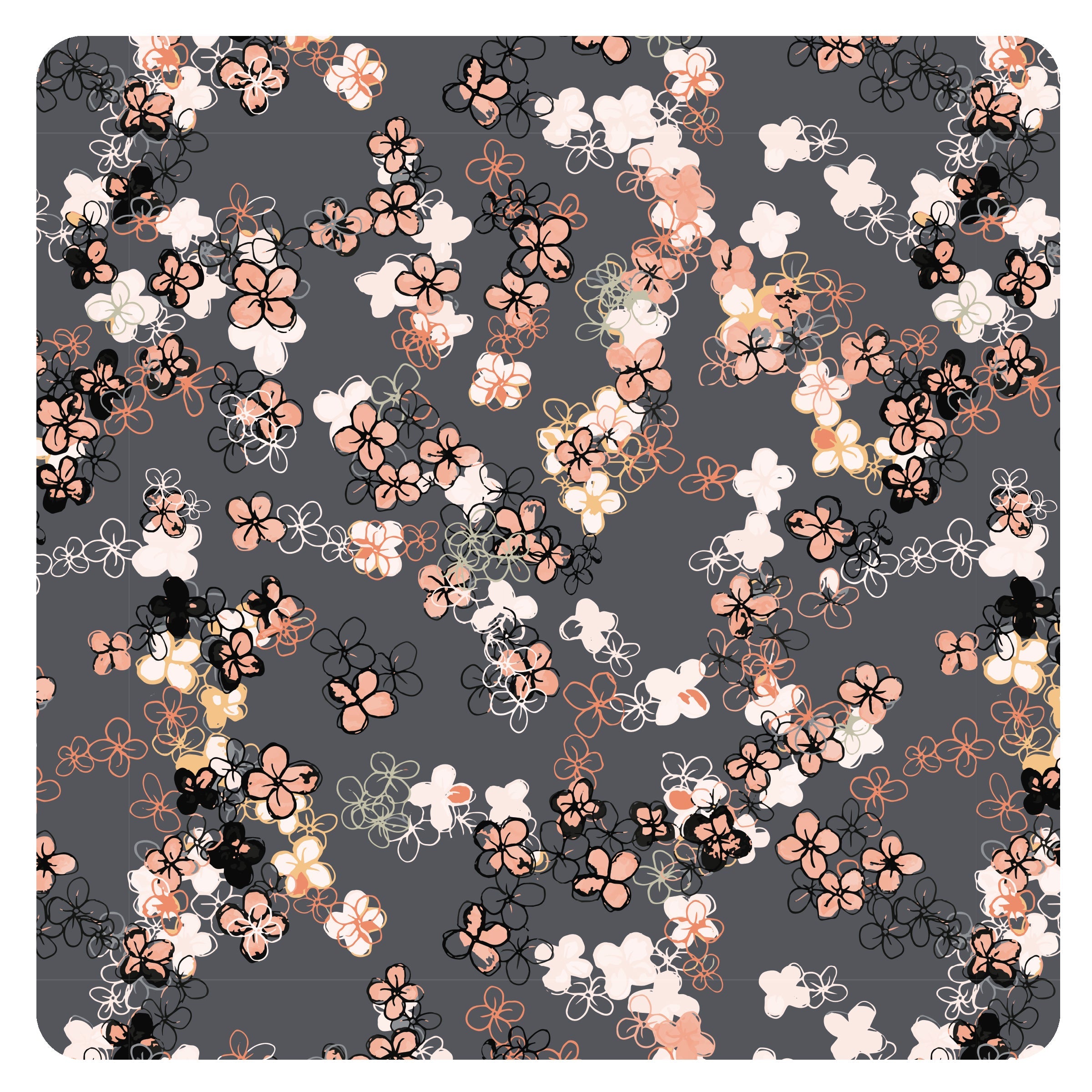 Ditsy Floral Splash Mat - A Waterproof Catch-All for Highchair Spills and More!  BapronBaby   