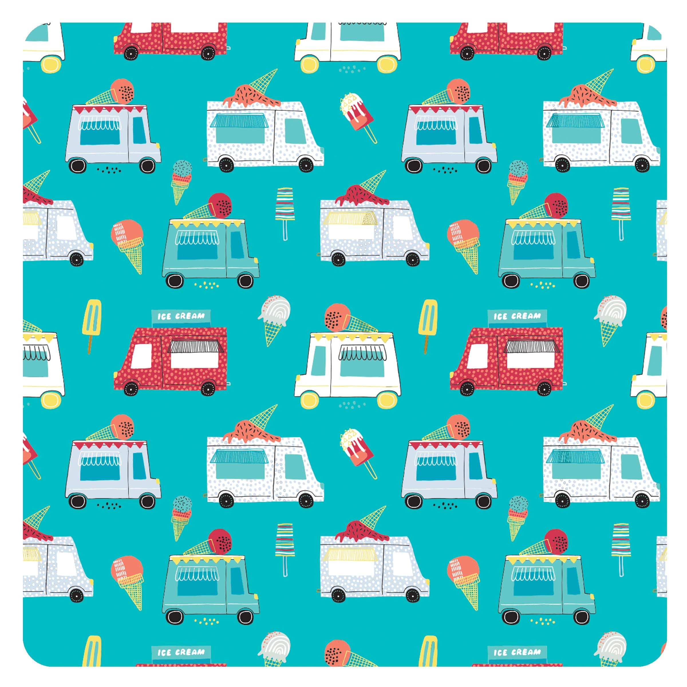 Ice Cream Truck Splash Mat - A Waterproof Catch-All for Highchair Spills and More!  BapronBaby   