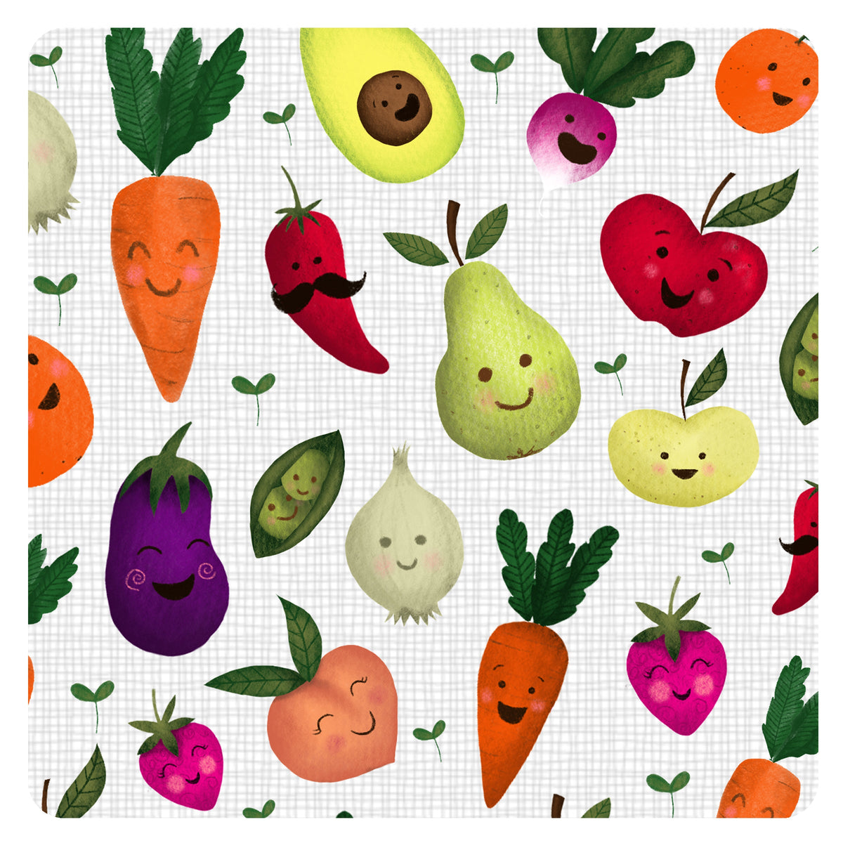 Market Fresh Produce Splash Mat - A Waterproof Catch-All for Highchair Spills and More!
