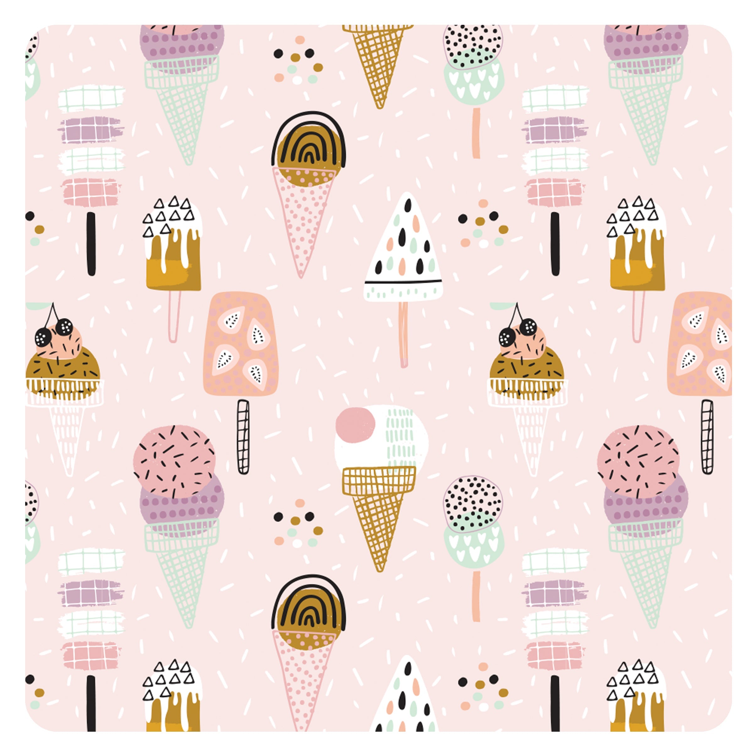 Pink Ice Cream - Waterproof Wet Bag (For mealtime, on-the-go, and more!)  BapronBaby   