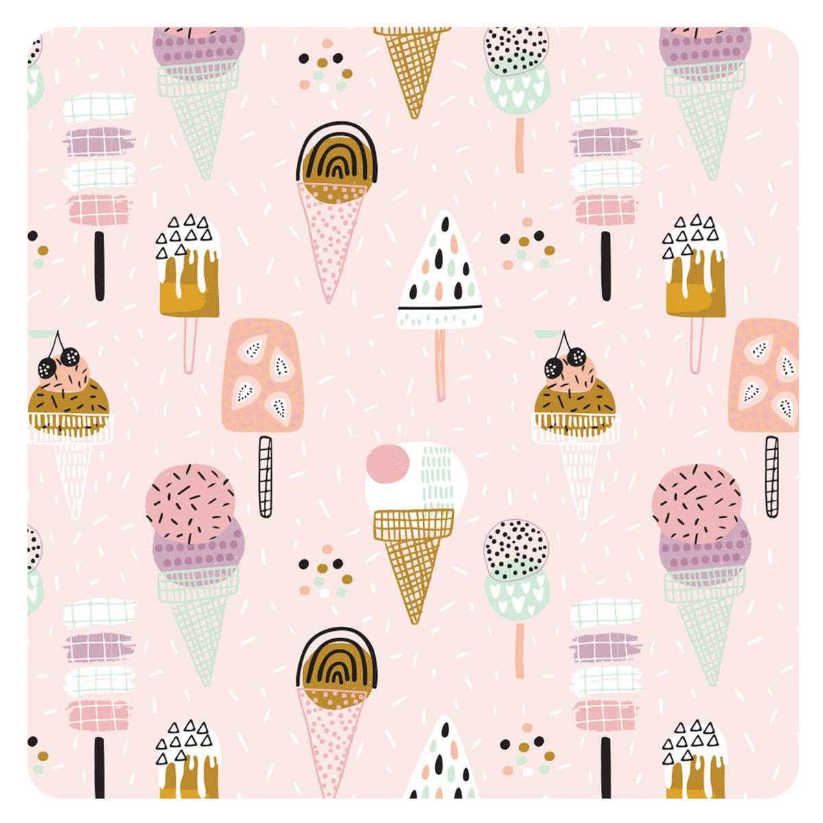 Pink Ice Cream Apron - fits sizes youth small through adult 2XL