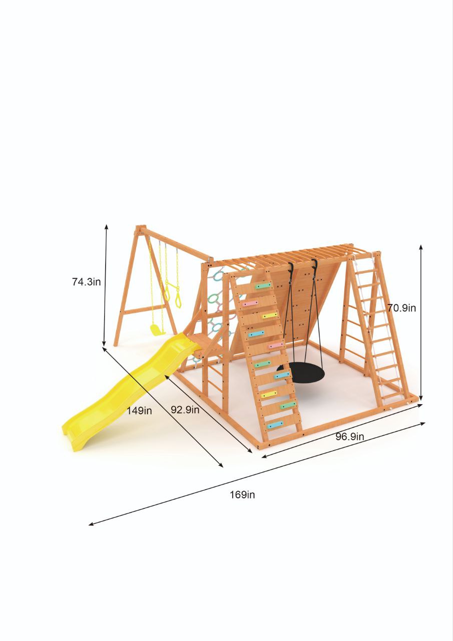 Sycamore - Backyard Ultimate Climbing Set with 2 Swings And Trapeze Bar Outdoor Avenlur.com   