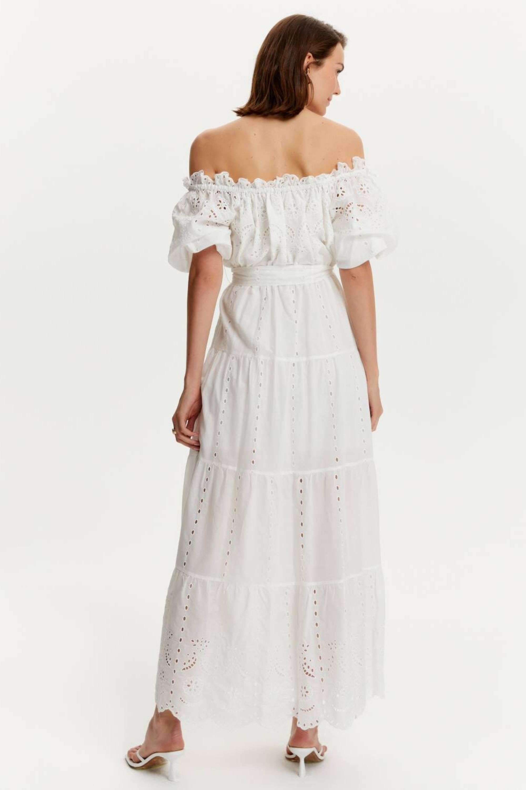 Embroidery Long Dress - off-white