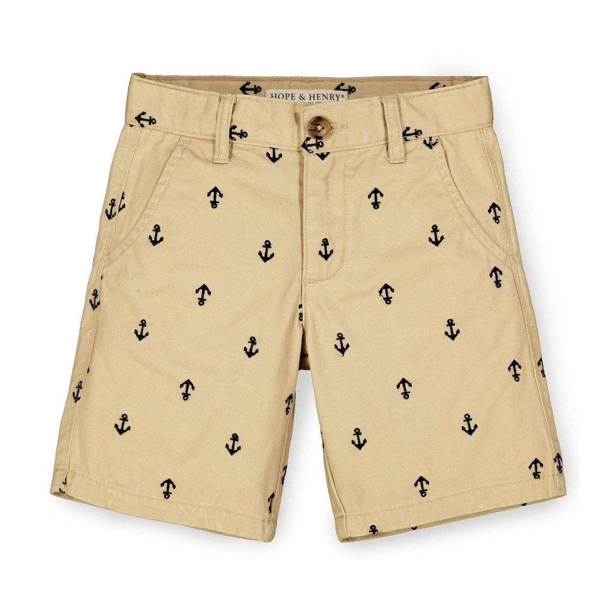 Chino Short - Khaki with Navy Anchors