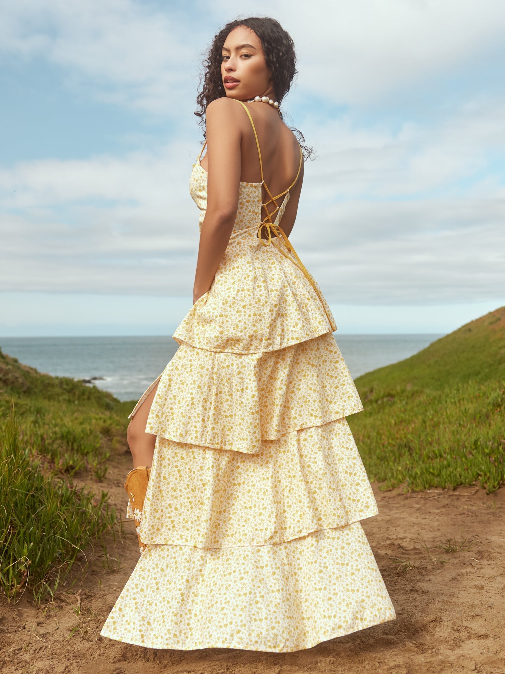 Wendy Dress - Cream/Buttercup Floral