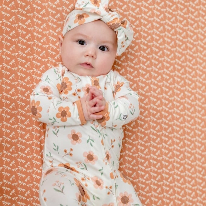 Zipper Footie - Sunflower