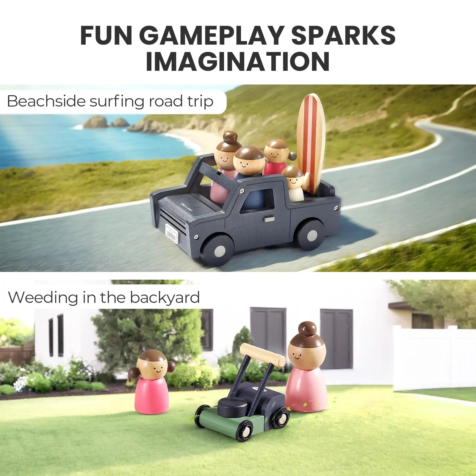 Sweet Family Gift Set: Black Dollhouse & Dollhouse Garage & Extra Dolls Set