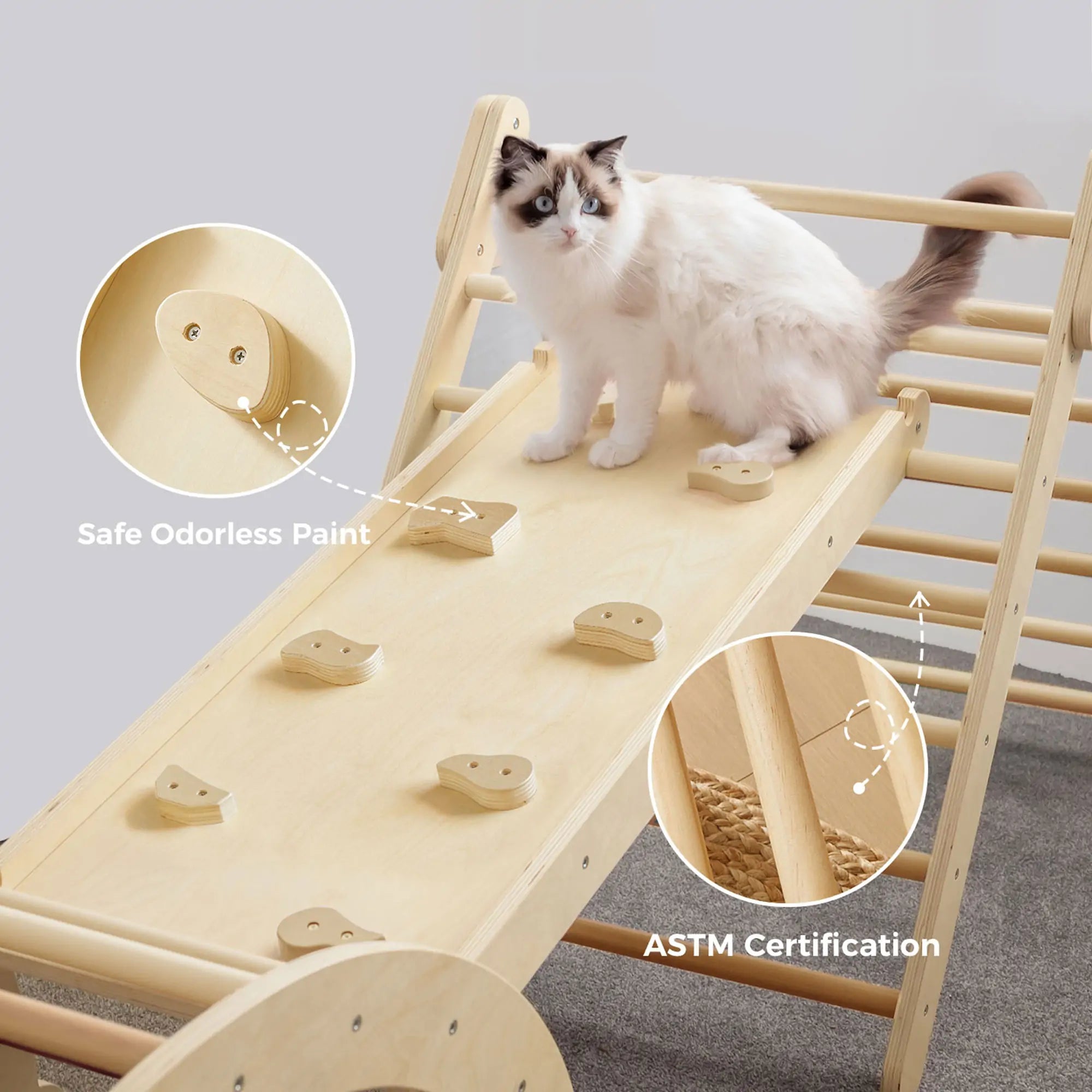 Tiny Land® Pikler Triangle 7-in-1 Montessori Climbing Set