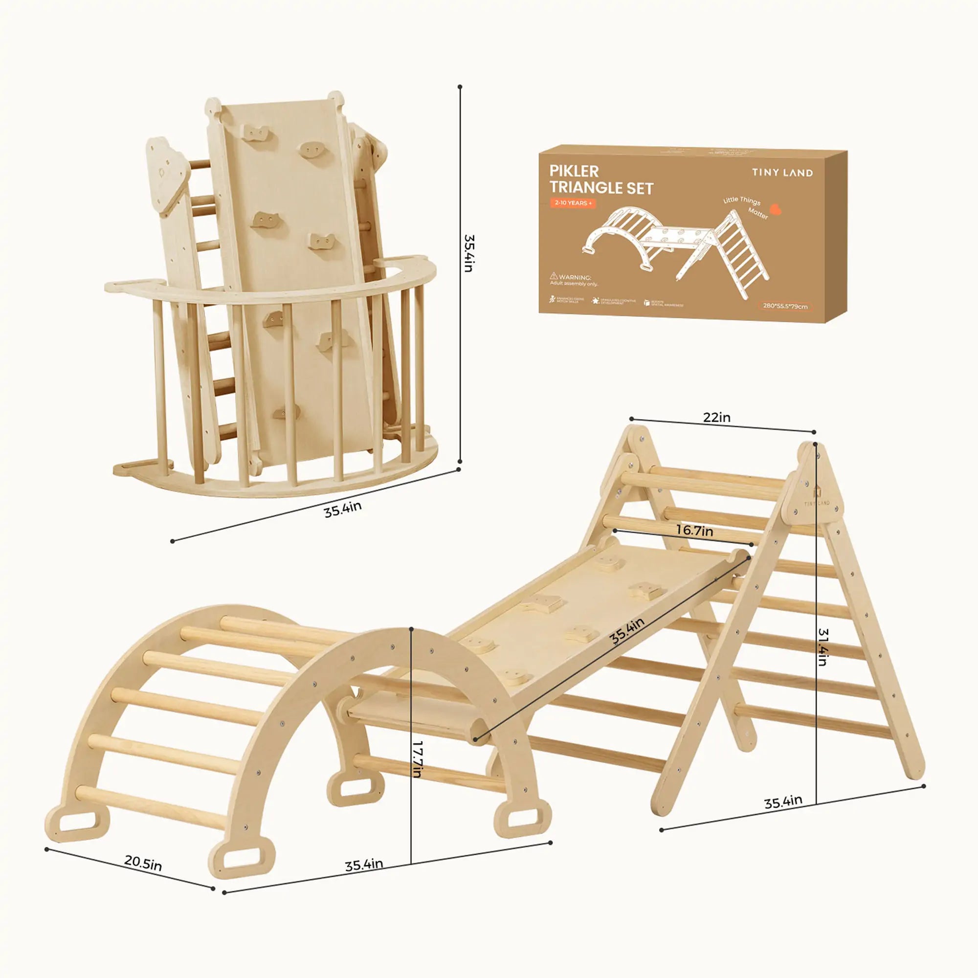 Tiny Land® 7-in-1 Montessori Climbing Set with Play Pad