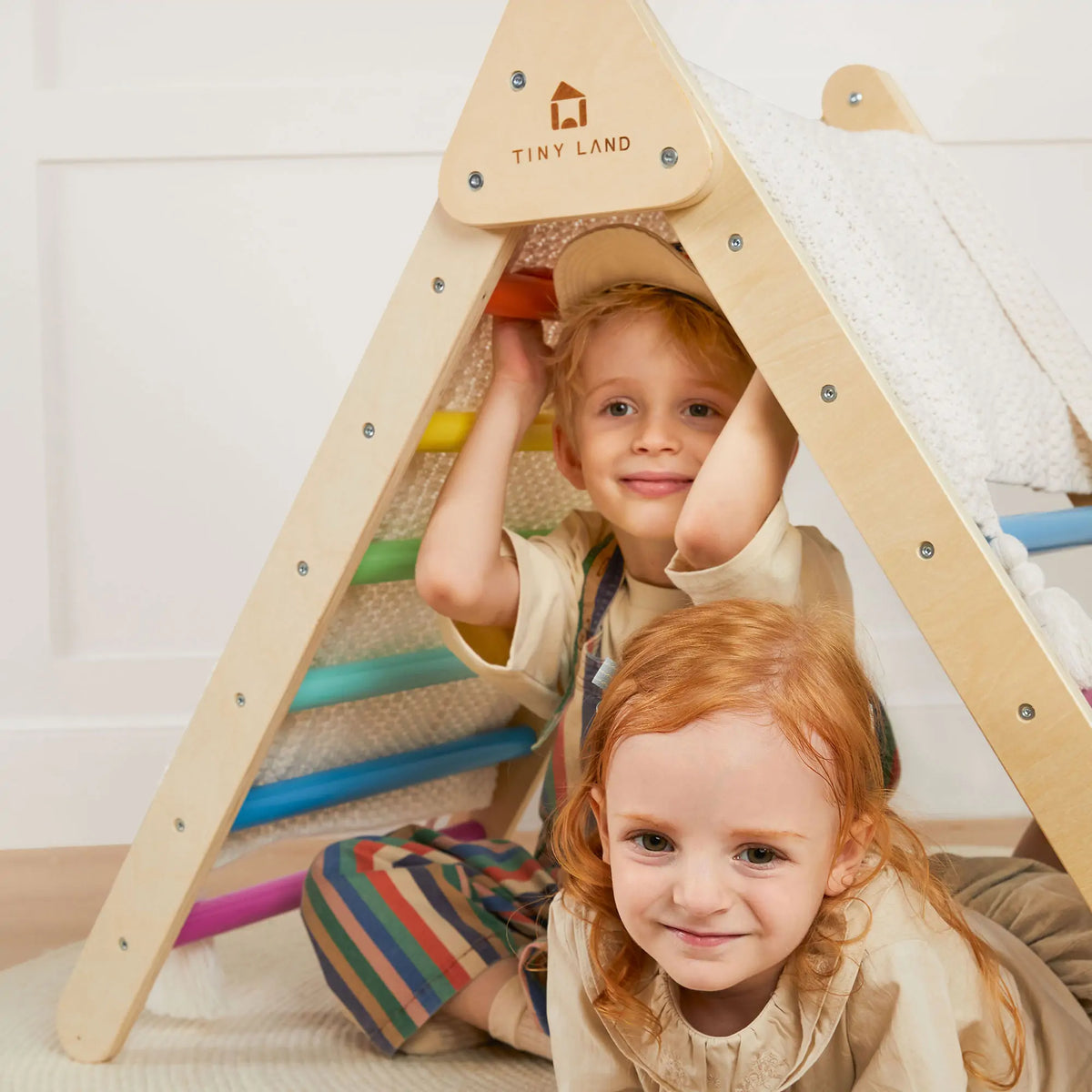 Tiny Land® Pikler Triangle 7-in-1 Montessori Climbing Set