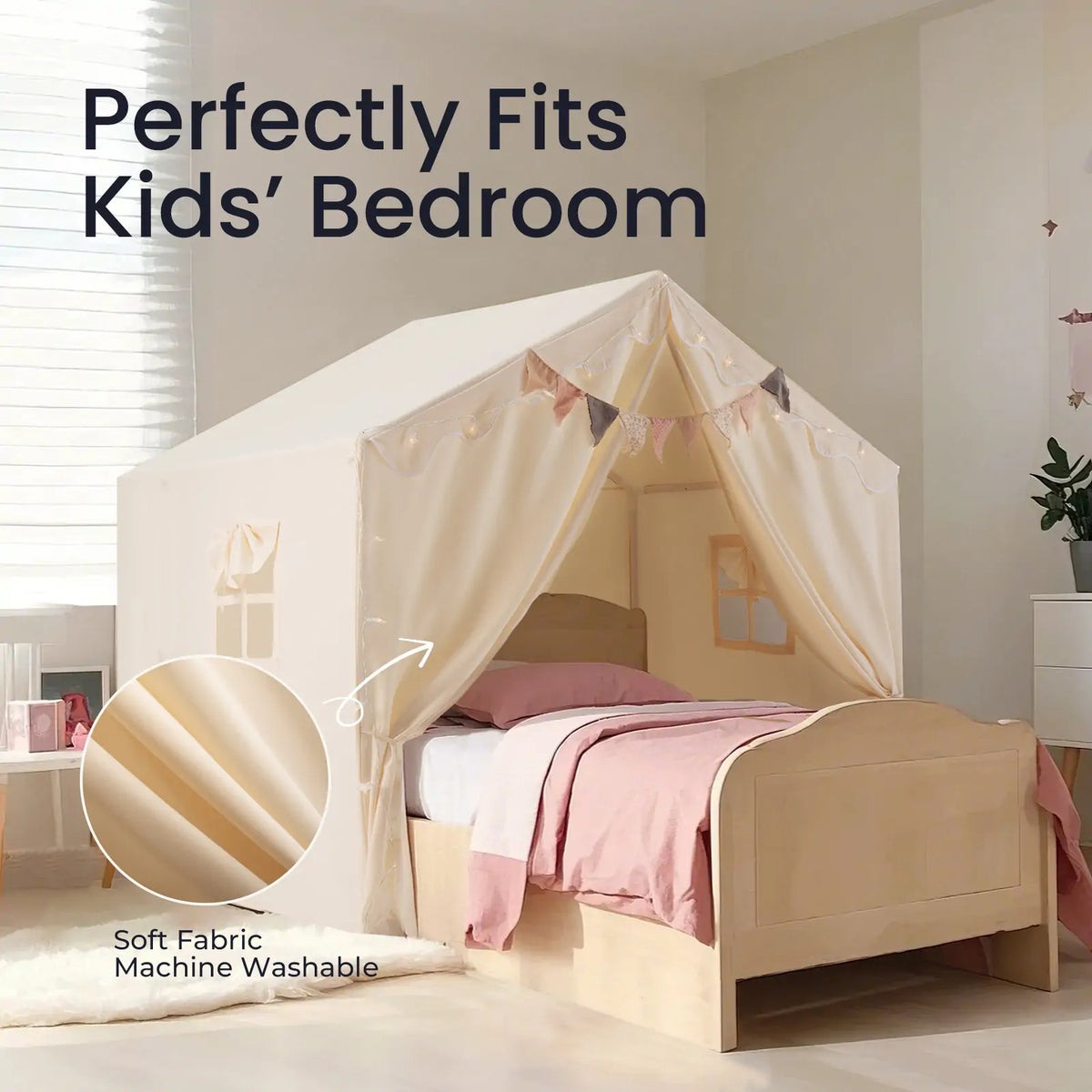 Tiny Land® Kids Tent – Large Cozy Tent with Star Lights
