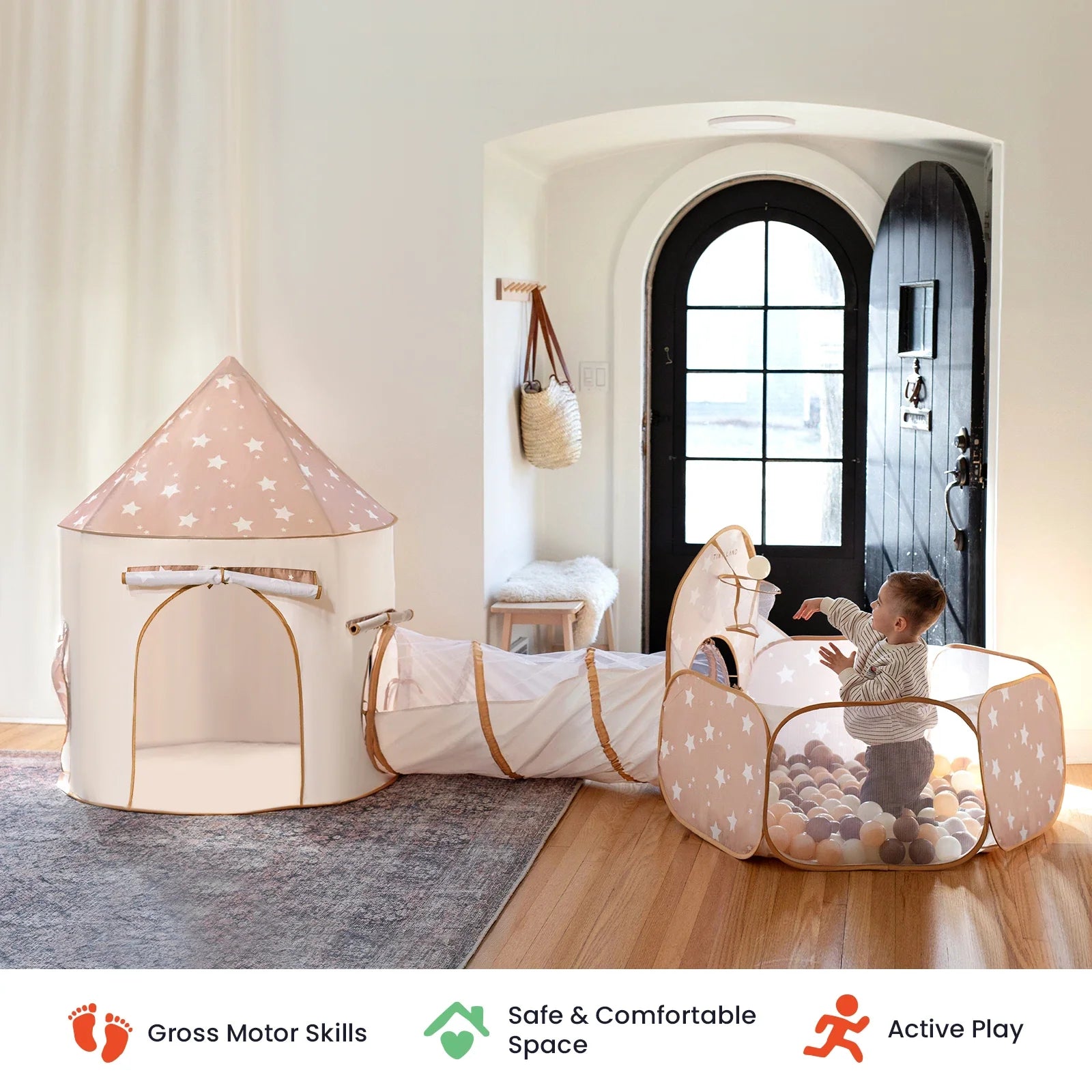 Tiny Land® Compact Adventure 3-in-1 Play Tunnel With no Balls