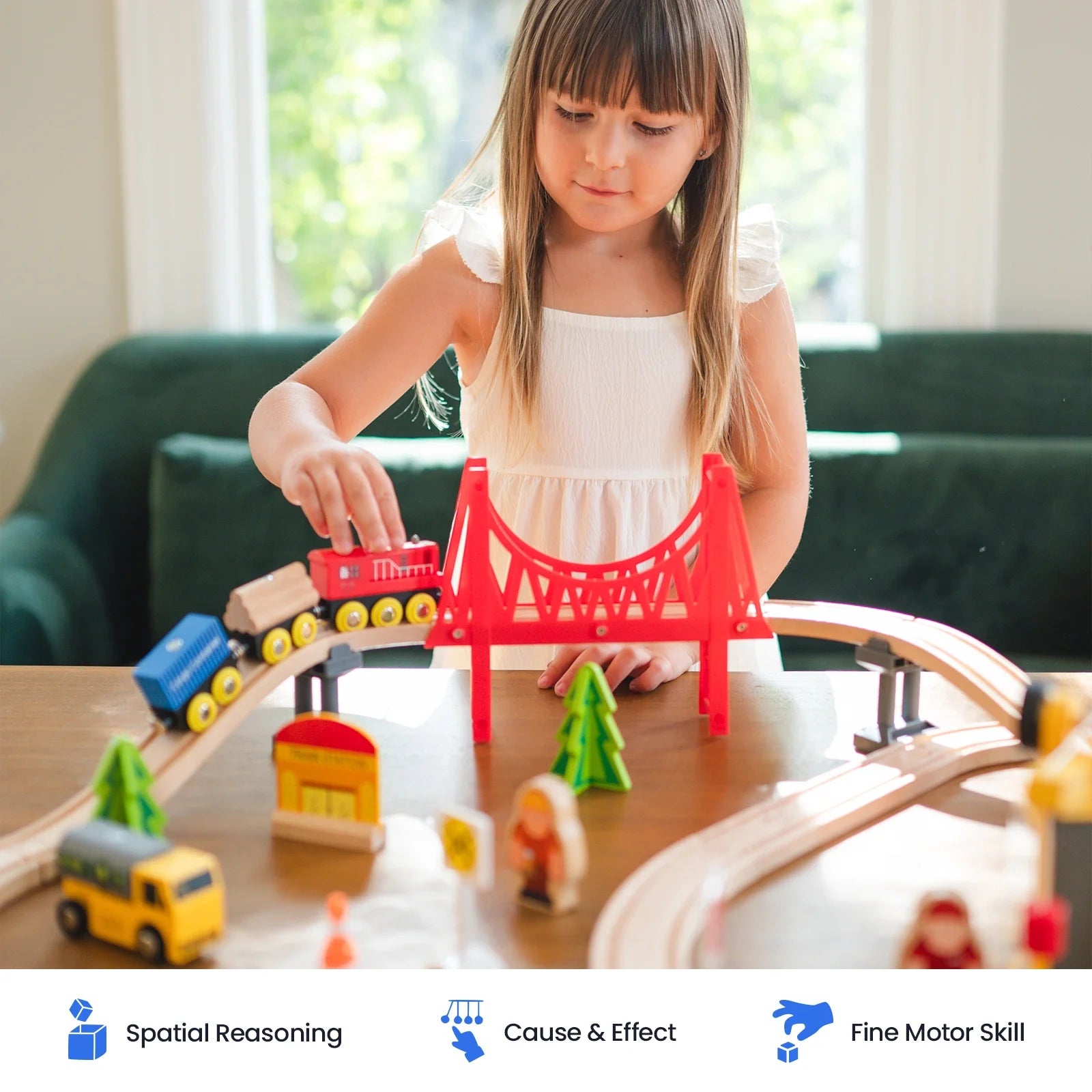 Tiny Land® Wooden Train Set for Children