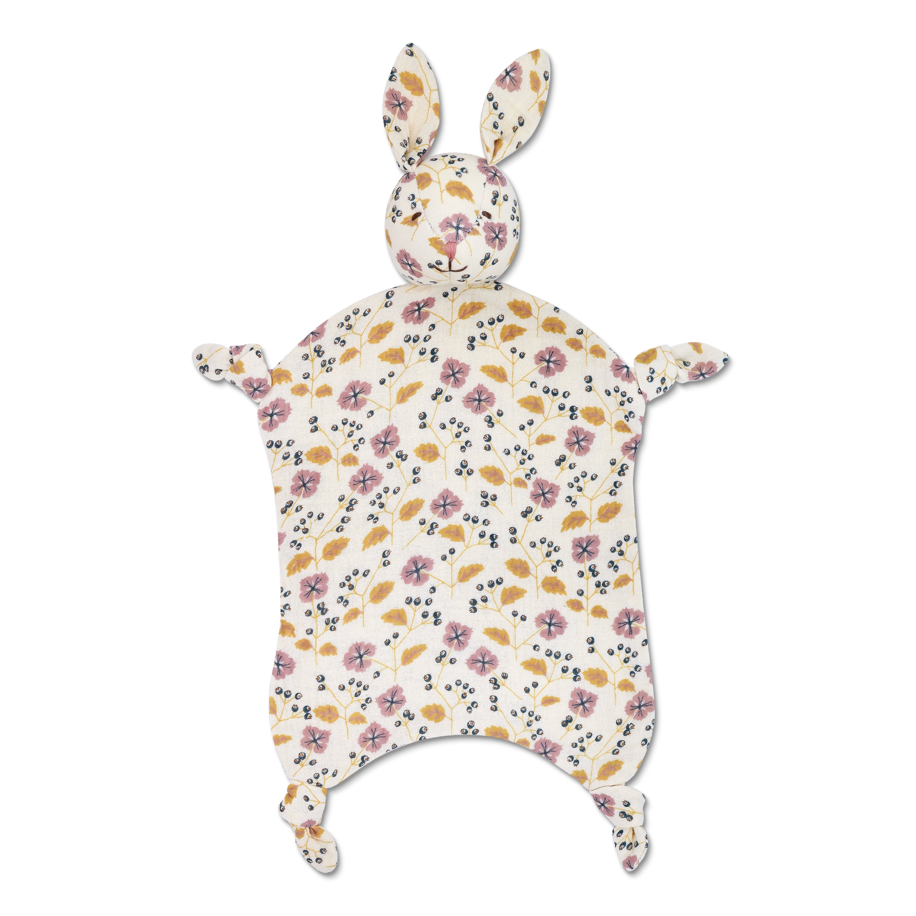 Muslin Bunny Lovey - Pink Flower