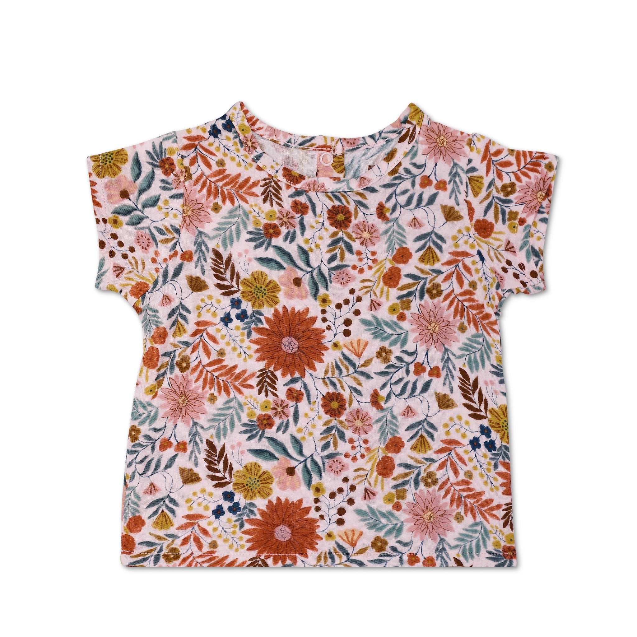 Muslin Short Sleeve Shirt - Zinnia Bloom