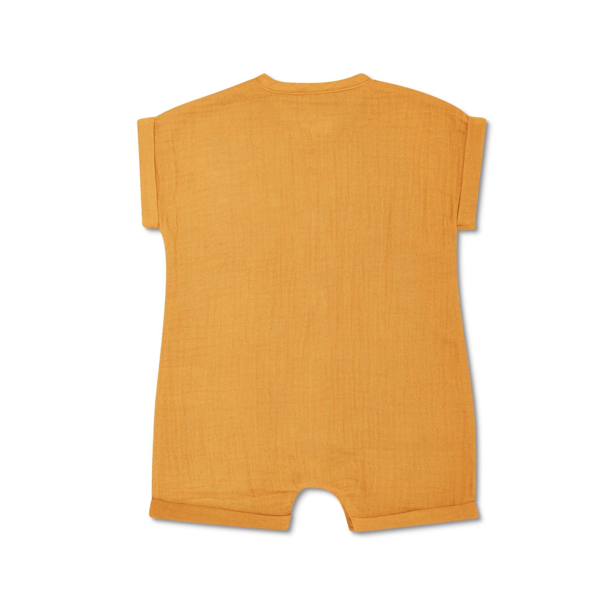 Muslin Short Sleeve Romper - Mustard