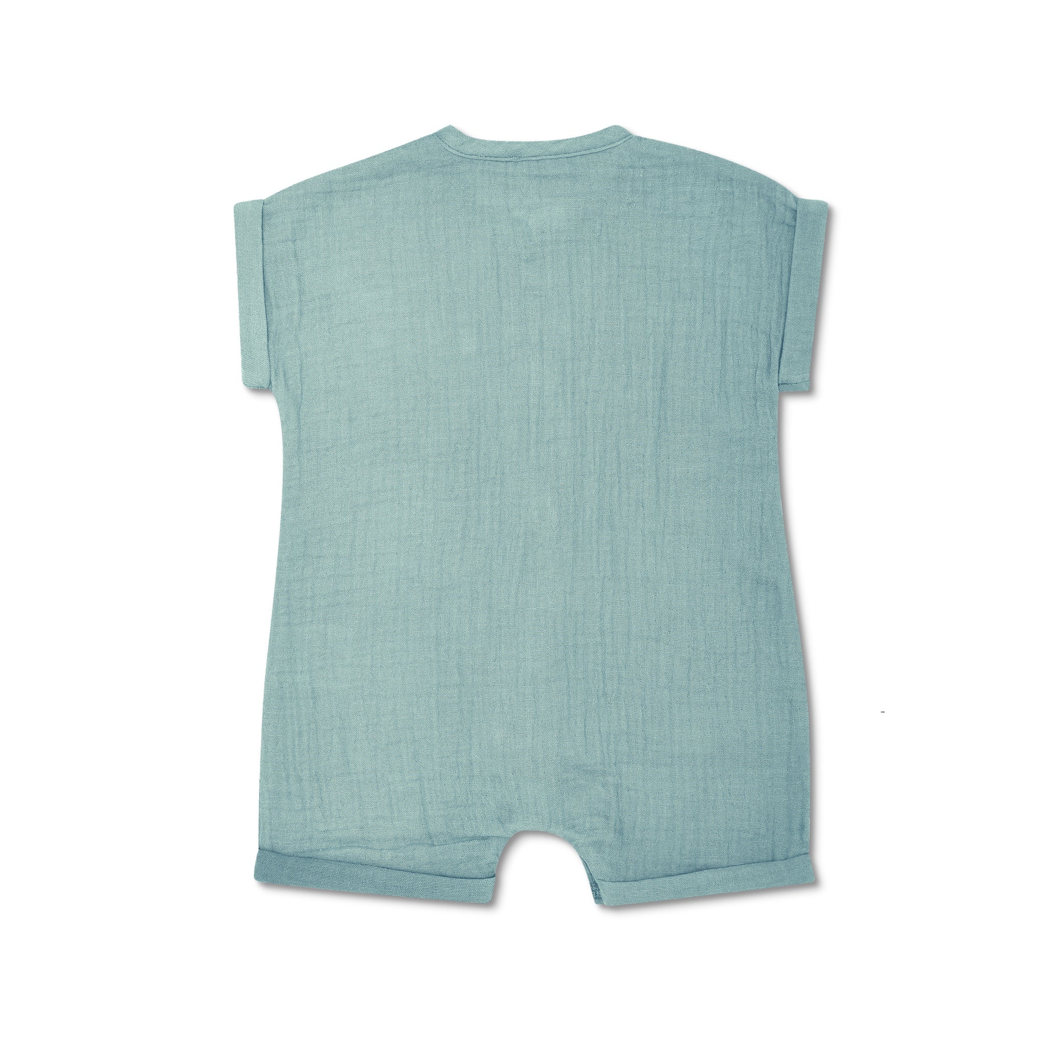 Muslin Short Sleeve Romper - Teal