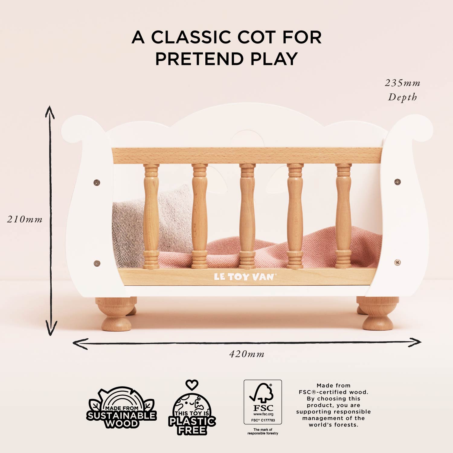 Dolls Wooden Cot