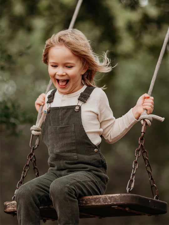 The Wild and Free Cord Dungaree Overall - Olive - FINAL SALE