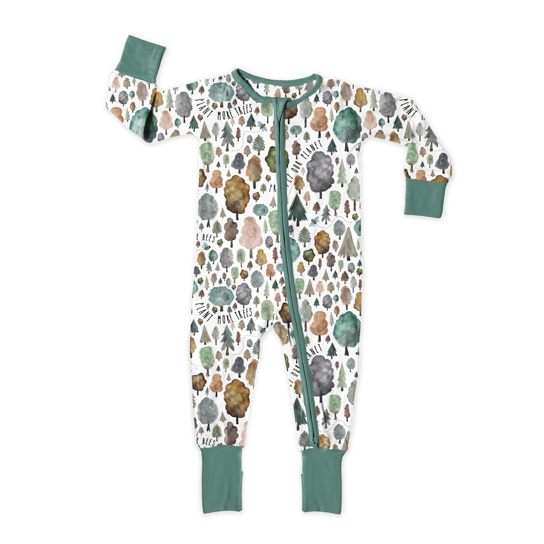 Save the Trees Zip Romper Baby & Toddler Sleepwear kindthing   