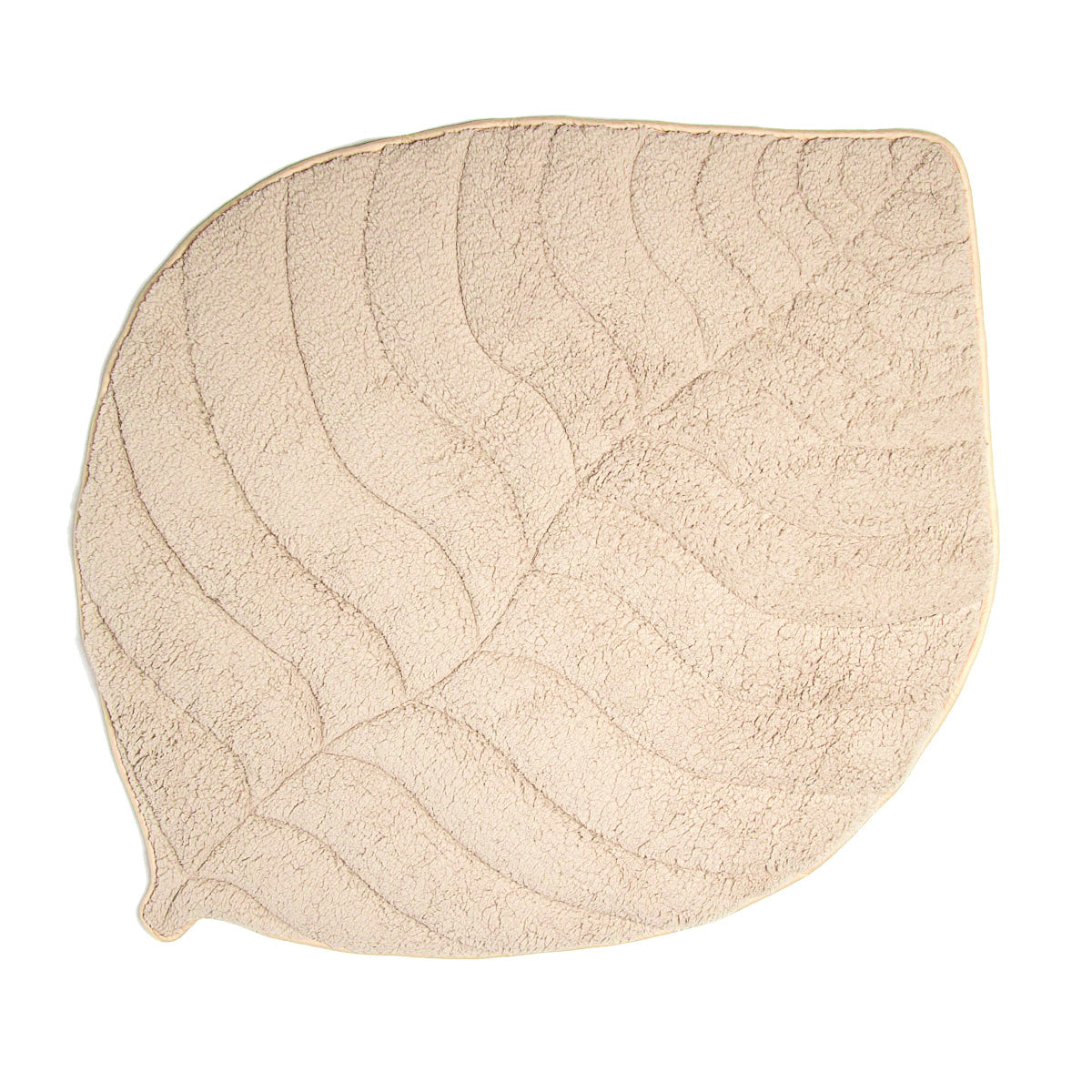 Leaf Shaped Sherpa & Cotton Baby Playmat - Ivory