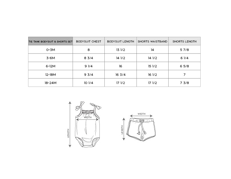 Baby Girl Tie Tank Bodysuit & Shorts Set