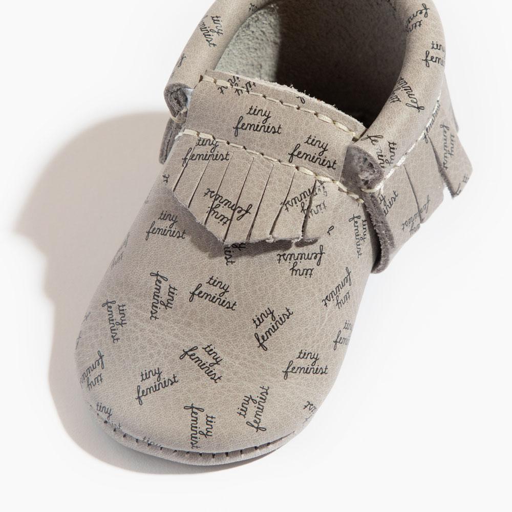 Tiny Feminist Moccasin Baby Shoe